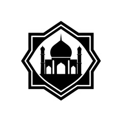 islamic arch emblem  mosque silhouette  geometric 