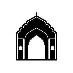 islamic arch with scalloped edges  silhouette vect