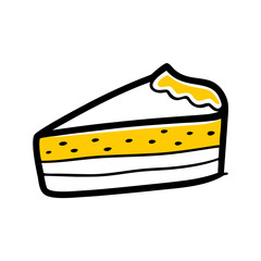 Layered Cake Slice hand drawing icon for web and graphic design
