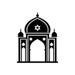 ornate archway  dome shape  islamic vector 