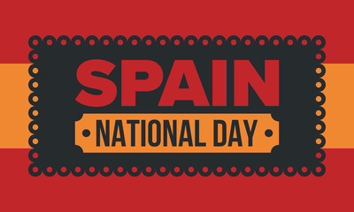Fototapeta premium Spain National Day. Spanish flag. National happy holiday, celebrated annual in October 12. Hispanic heritage. Poster, card, banner and background. Vector illustration