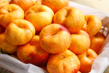 Fresh Golden Shandong Nectarines Cut Into Pieces Ready for Processing