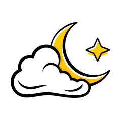 Night Fog hand drawing icon for web and graphic design