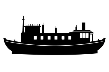 Obraz premium Silhouette of a tugboat