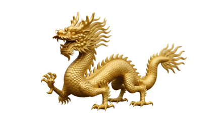 Golden Dragon Statue A Majestic Symbol of Power and Prosperity.