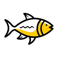 Omega 3 hand drawing icon for web and graphic design
