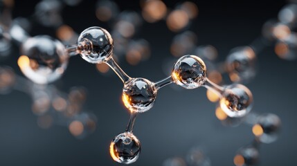 molecule or atom, Abstract structure for Science or medical background, 3d illustration, science, atom, abstract, chemistry, structure, blue, chemical, background