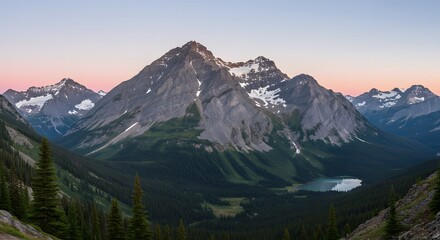 Fototapeta premium Mountain range sunrise panorama