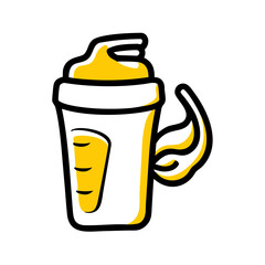 Protein Shake hand drawing icon for web and graphic design