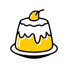 Pudding hand drawing icon for web and graphic design
