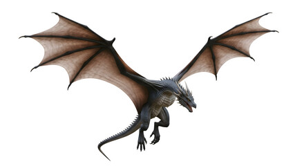 Majestic Dragon Soaring with Wings Spread Wide.