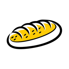 Sandwich Bread Loaf hand drawing icon for web and graphic design