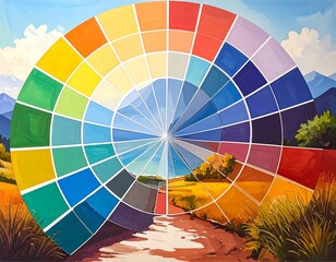 Colorful color wheel landscape