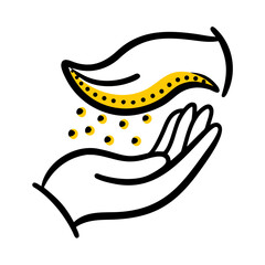 Skin Healing hand drawing icon for web and graphic design