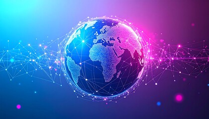 Fototapeta premium Abstract globe with digital network (1)