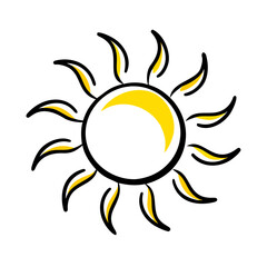 Sunny hand drawing icon for web and graphic design