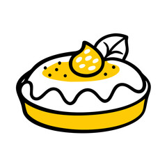 Sweet Tart Dessert hand drawing icon for web and graphic design