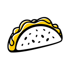 Taco hand drawing icon for web and graphic design