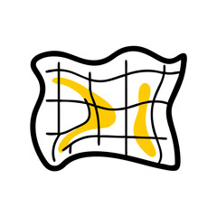 Topographic Map Grid hand drawing icon for web and graphic design