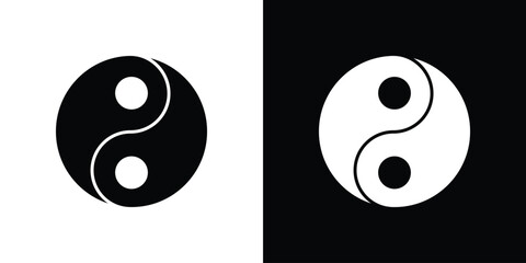 Yin yang icon logo. simple graphic symbols