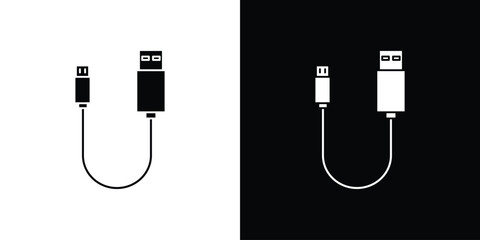 USB cable icon logo. simple graphic symbols