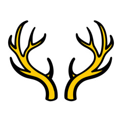 Wild Deer Antlers hand drawing icon for web and graphic design
