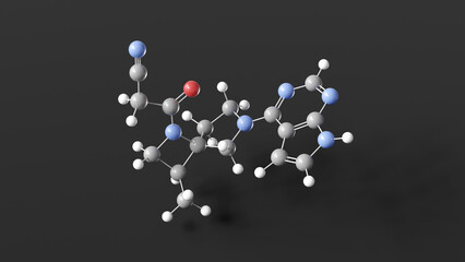 delgocitinib molecule 3d, molecular structure, ball and stick model, structural chemical formula jak inhibitor © Сергей Шиманович