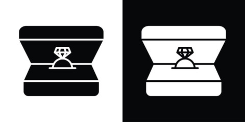 Ring box icon logo. simple graphic symbols