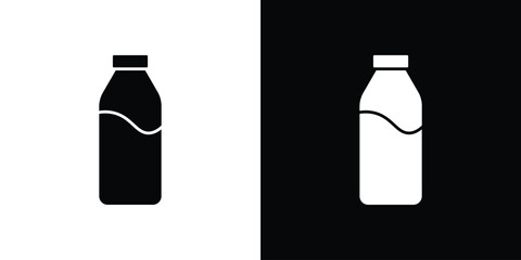 Milk bottle icon logo. simple graphic symbols