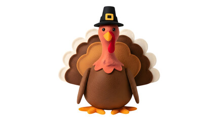 Thanksgiving Turkey Figurine with Pilgrim Hat.