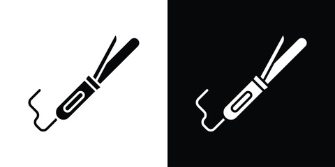 Hair curler icon logo. simple graphic symbols