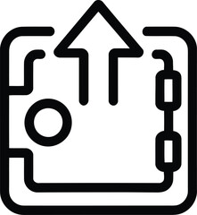 digital wallet upload icon outline style for finance banking and fintech apps