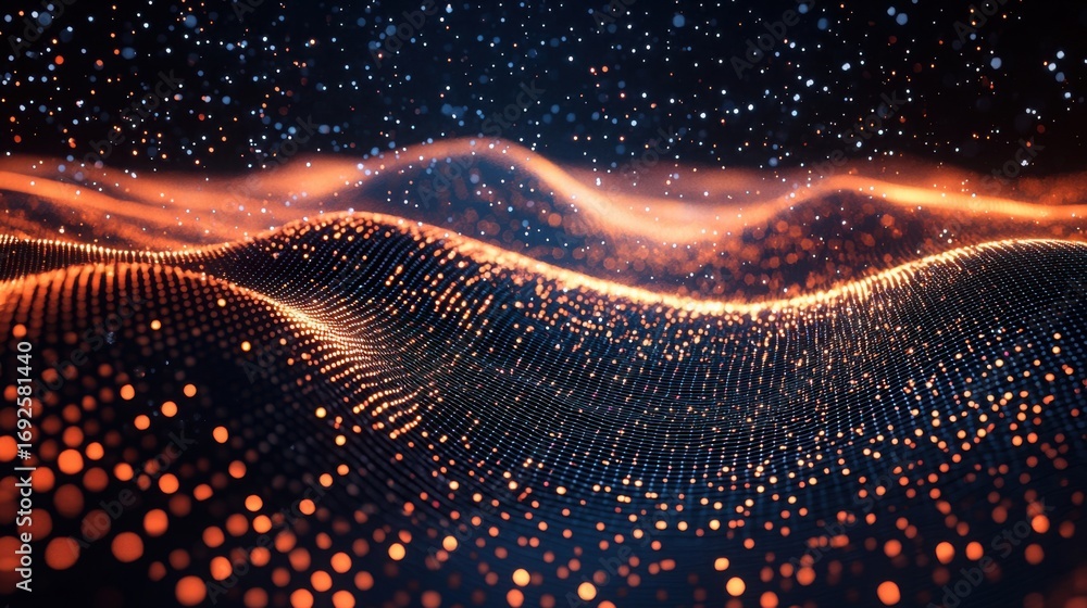Poster stunning wave of light cascading through space with ethereal glow and mesmerizing patterns of energy