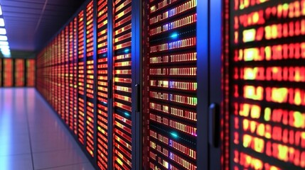 Server rack in a data center demonstrating the robust infrastructure of ai-powered quantum cryptography technology solutions