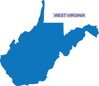 Solid map of West Virginia an USA or or America State