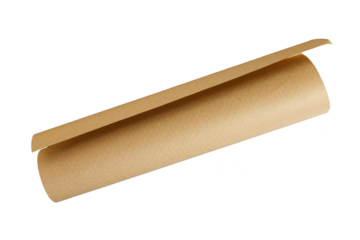 brown packaging paper roll isolated on white or transparent png