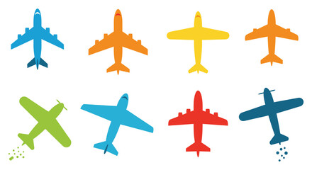 colorful airplanes arranged neatly in rows and columns