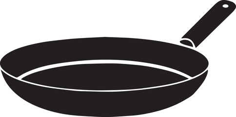 Frying Pan Silhouette Vector — Cookware Icon, Kitchen Utensil Clipart