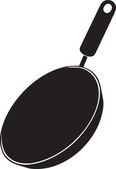 Frying Pan Silhouette Vector — Cookware Icon, Kitchen Utensil Clipart