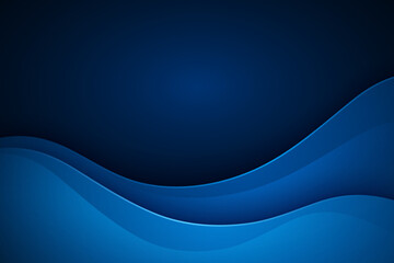 dark blue abstract background with wavy 3D shape and light effect