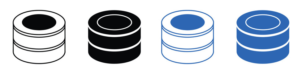 Database icon set. database storage sign. Flat illustration of vector icon on white background