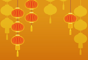 Illustration for Asian-style lantern background