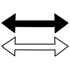 手がき太矢印両矢印