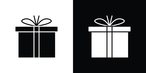 Present gift box icon logo. simple graphic symbols