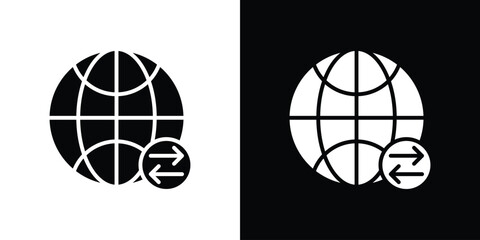 Fototapeta premium Import export icon logo. simple graphic symbols