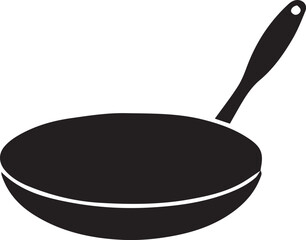 Frying Pan Silhouette Vector — Cookware Icon, Kitchen Utensil Clipart