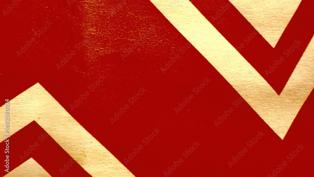 Poster bold red and gold chevron pattern with sharp geometric angles and textured surface ideal for wallpaper banner or modern editorial design