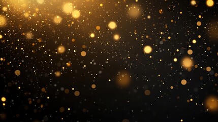 Golden Light Spots on Black - Gold Background, Luxury Celebration Decorative Element