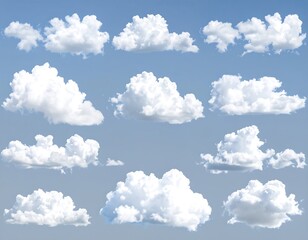 Fluffy clouds against a gradient sky