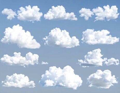 Fluffy clouds against a gradient sky